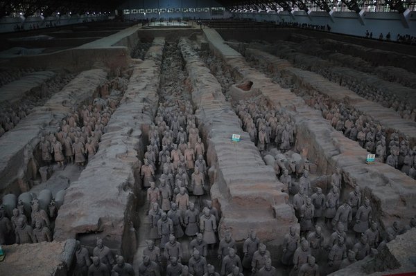 The classic view of pit one - The Museum of Qin Shi Huang Terracotta Warriors and Horses, Xi'an, China