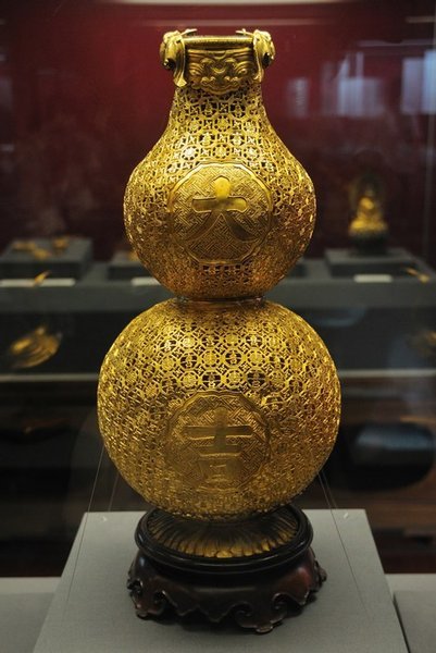 Gold Qing dynasty (1644-1911) censor - Forbidden City, Beijing, China