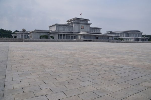 Expansive grounds at the Kumsusan Memorial Palace - Pyongyang, North Korea