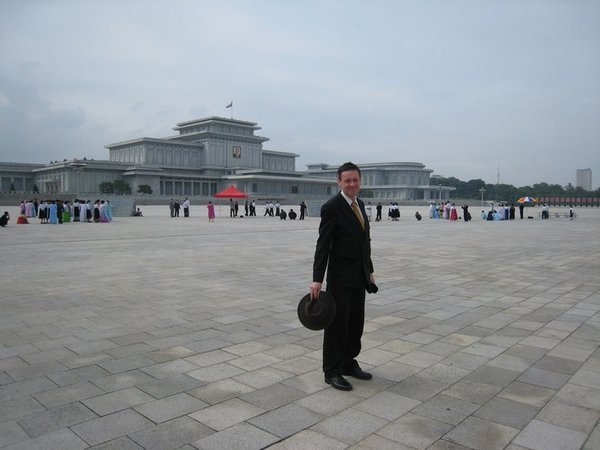 Suited for my pilgrimage to the Kumsusan Memorial Palace - Pyongyang, North Korea