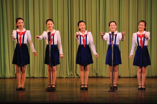 Singers at the concert within the Mangyongdae Children’s Palace - Pyongyang, North Korea