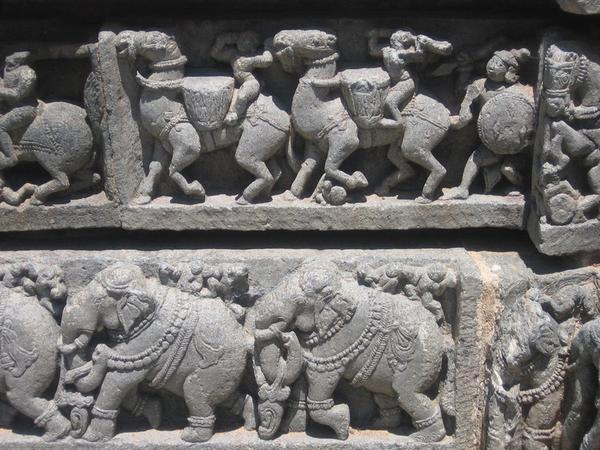 Two of my favourite animals carved for eternity at the Keshava Temple - Somnathpur