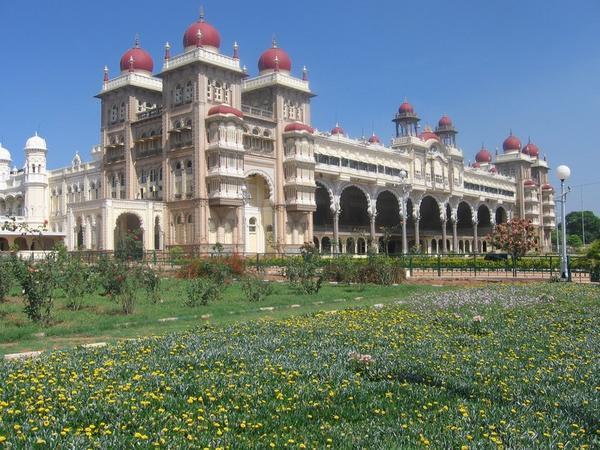 The distinctive facade of the Mysore Palace