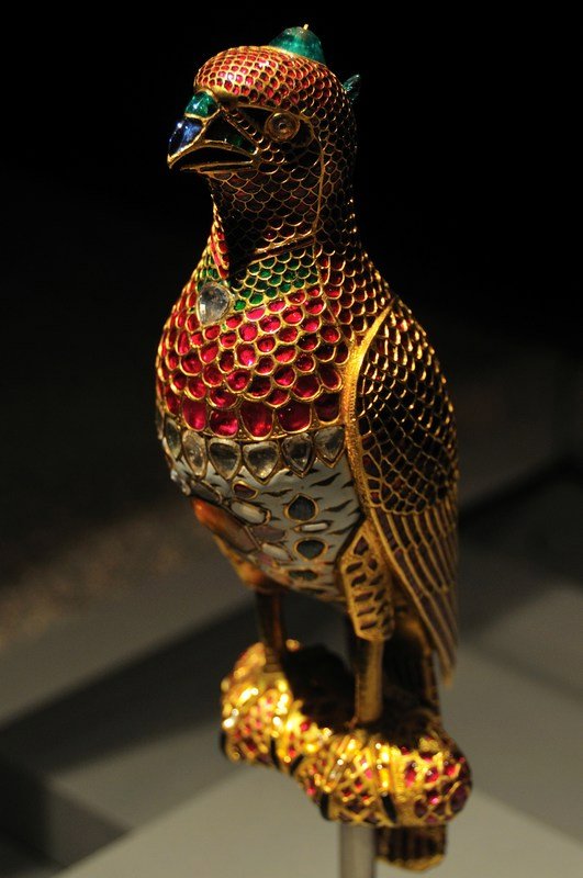 17th century jewelled falcon from India - Museum of Islamic Art, Doha, Qatar