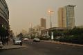 A sandstorm is on its way - brown skies in Kuwait City, Kuwait