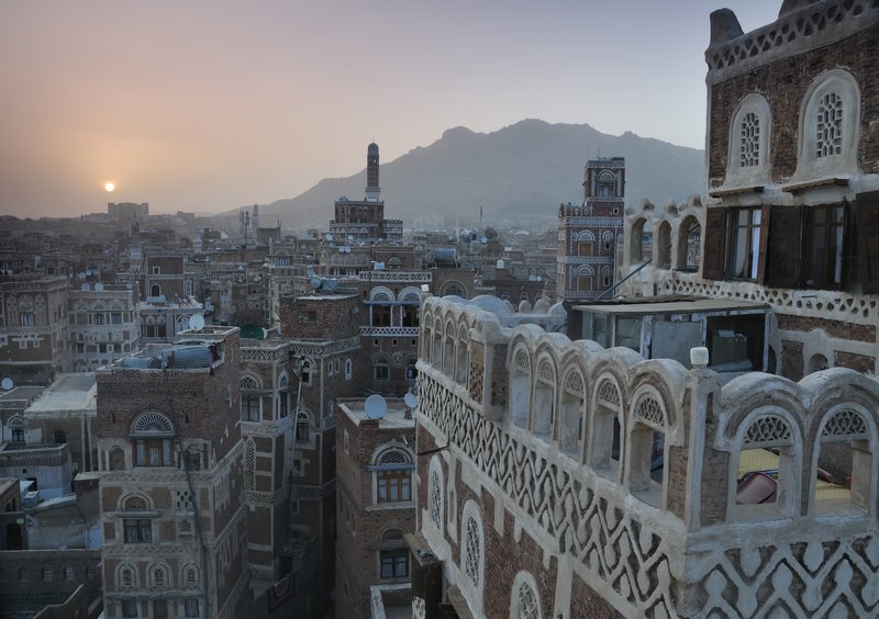 Sunrise in the beautiful city of Sana'a, Yemen
