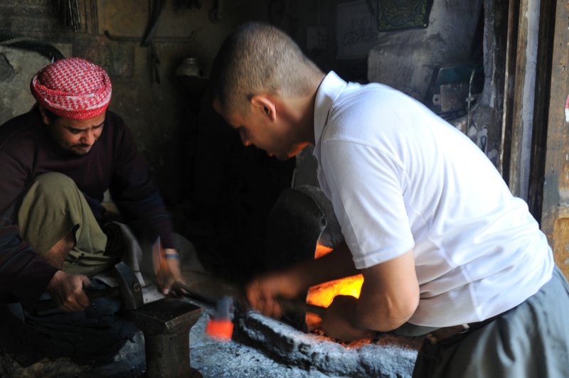 Blacksmith at work - Sana'a, Yemen