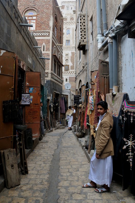 Narrow streets of Old Sana'a, Yemen