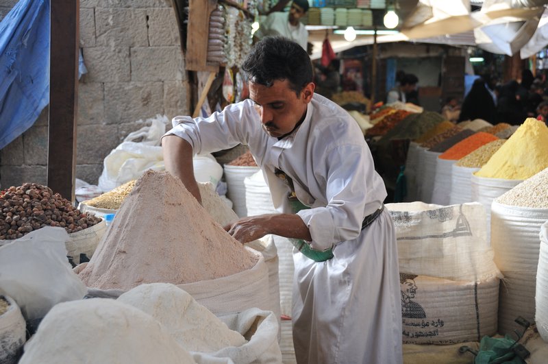 Chewing qat - Sana'a, Yemen