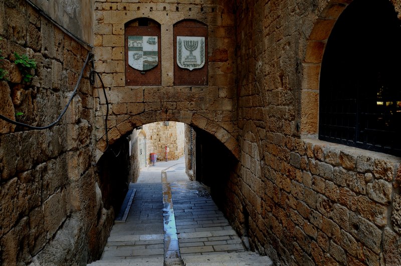 Old alleys within Akko, Israel