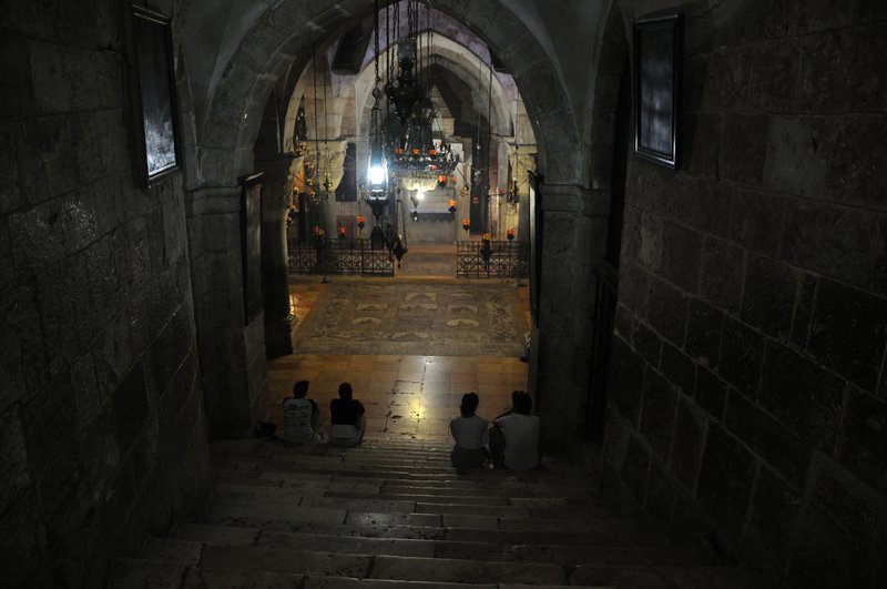 Stairs to the Church of St Helena within the Church of the Holy Sepulchre - Jerusalem, Israel 
