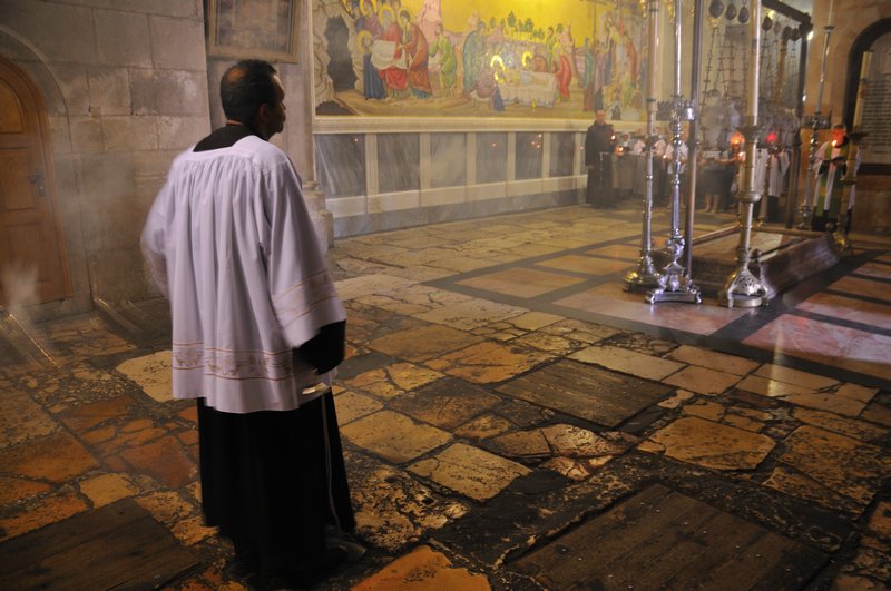 Service within the Church of the Holy Sepulchre - Jerusalem, Israel