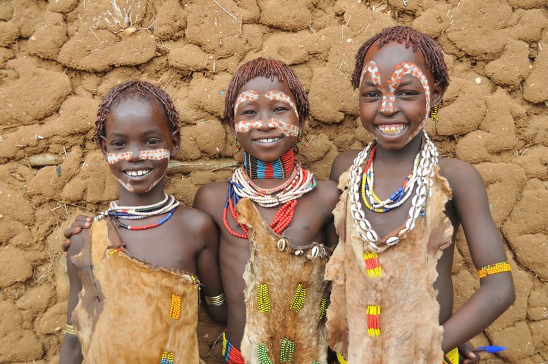 Happy Hamer Children - Turmi, Omo Valley, Ethiopia