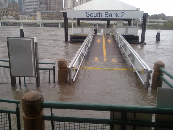 11 Jan - City Cat terminal flooded