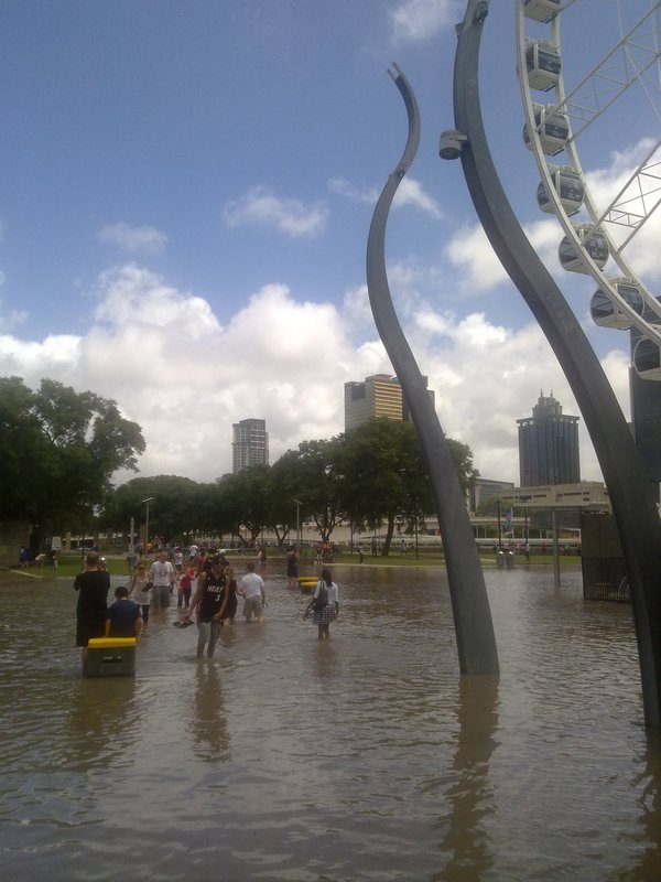 The Wheel of Brisbane is surrounded by water - 12 Jan