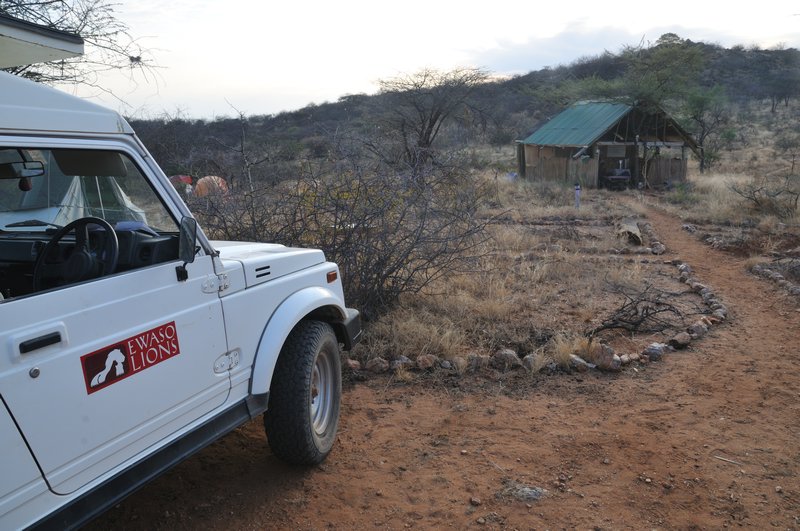 Ewaso Lions vehicle parked at the camp - West Gate Community Conservancy, Kenya
