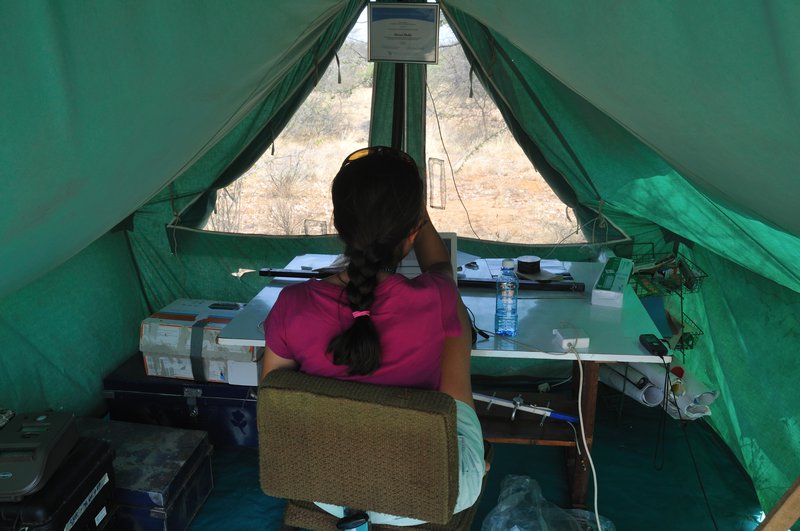 Shiv at work in her office - Ewaso Lions Camp, West Gate Community Conservancy, Kenya
