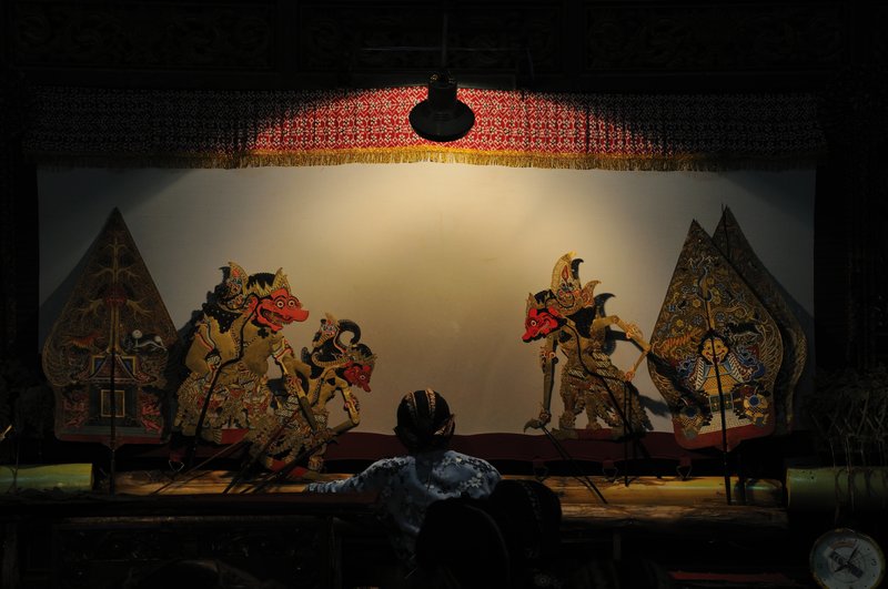 Shadow Puppets from the lit side - Yogyakarta, Java, Indonesia