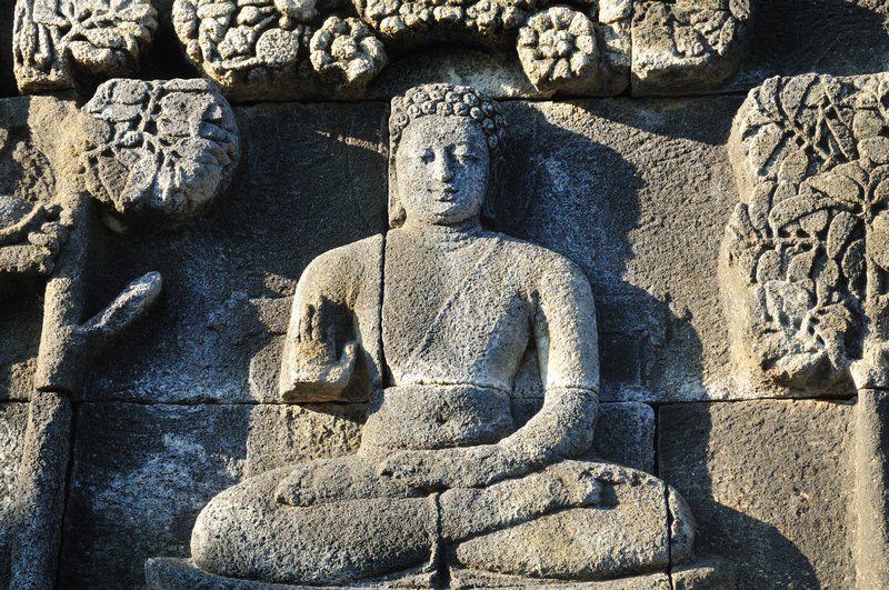 Buddha engraving - Borobudur, Java, Indonesia