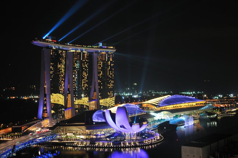 Laser light show at the Marina Bay Sands, Singapore