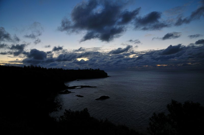 The last glimmer of light as viewed from the Captain Cook Memorial - Norfolk Island