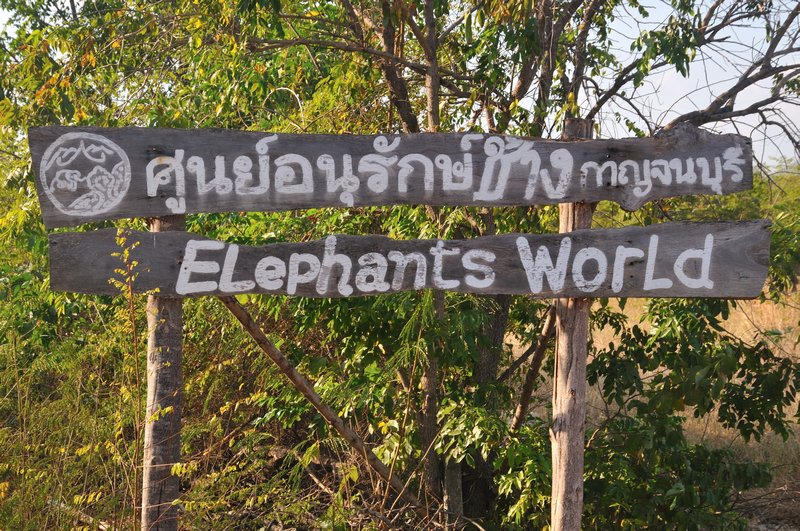 Entrance to Elephant's World at Kanchanaburi in Thailand. 