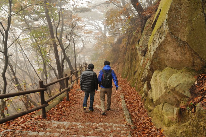 Commencing the walk down from Mount Tohamsan - Seokguram Grotto, Gyeong-ju, South Korea