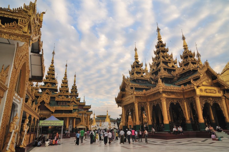 The vast array of buildings within the Shwedagon Paya - Yangon, Myanmar