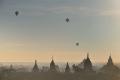 Balloons drift above Bagan - Myanmar
