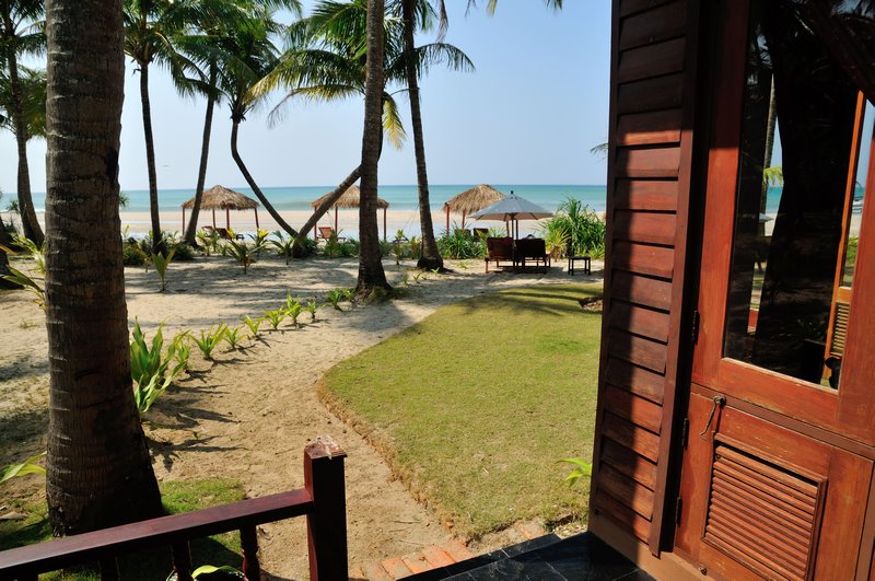 View of beach from my cottage at Emerald Sea Resort - Ngwe Saung, Myanmar