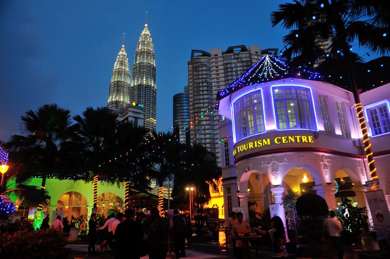 Saloma Theatre Restaurant area at dusk - Kuala Lumpur, Malaysia