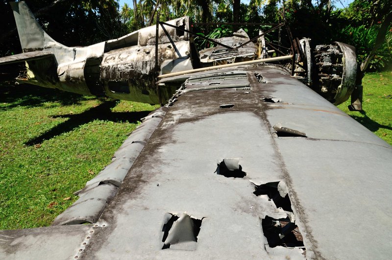 US Wildcat Fighter at Vilu War Museum -  Guadalcanal, Solomon Islands