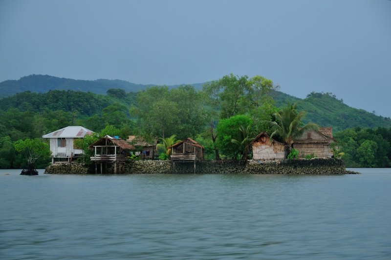 Typical island village on Langa Langa Lagoon - Malaita, Solomon Islands