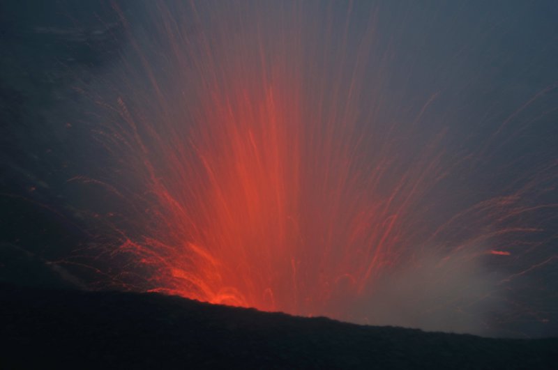 A relatively small eruption at Mount Yasur - Tanna Island, Vanuatu