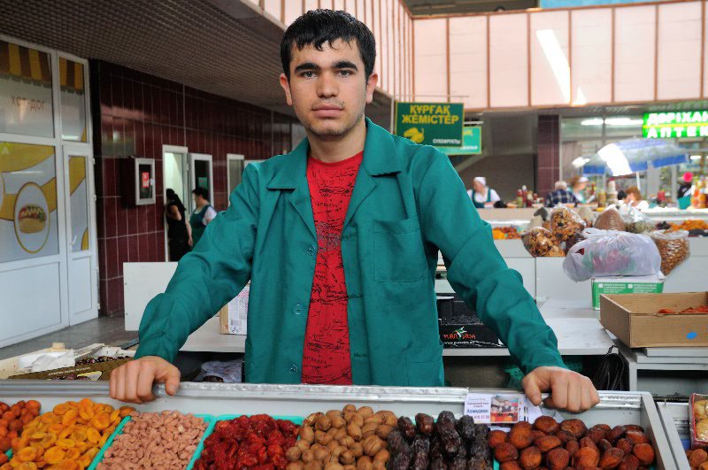 Vendor in Green Market - Almaty, Kazakhstan