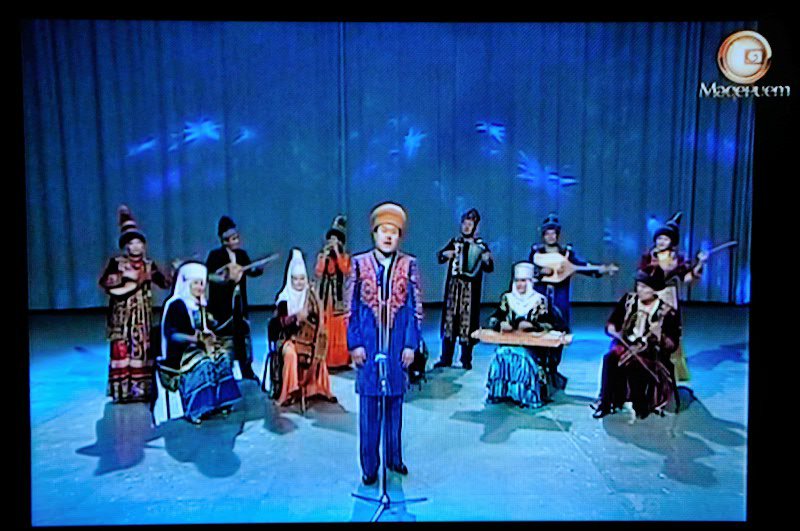 Kazak folk music on TV - Almaty, Kazakhstan