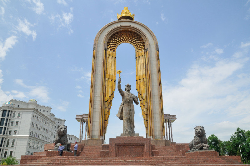 Ismail Samani statue - Dushanbe, Tajikistan