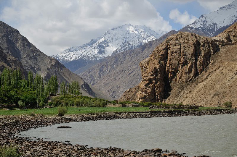 Panj River and Mountains - near Anderob, Tajikistan