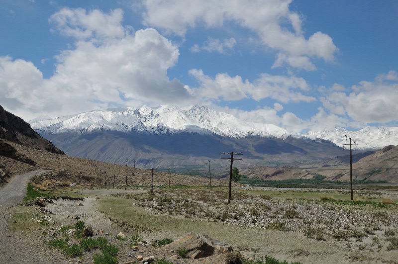 Hindu Kush in distance - near Ishaskhim, Tajikistan