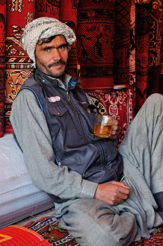 Sipping tea - Ishkashim, Afghanistan, 