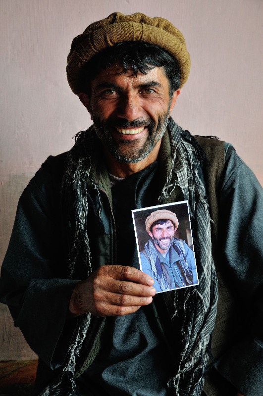 Dadkhuda posting with my photo of him - Ishkashim, Afghanistan