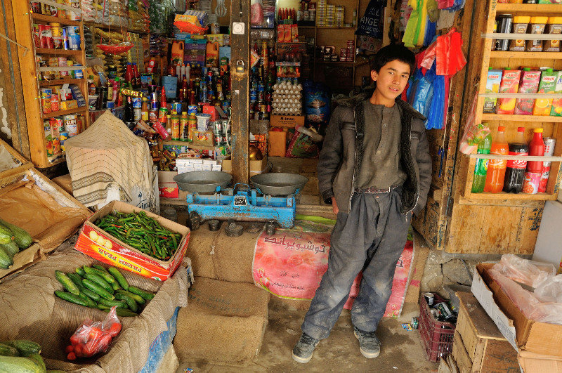 Boy in front of his shop - Ishkashim, Afghanistan