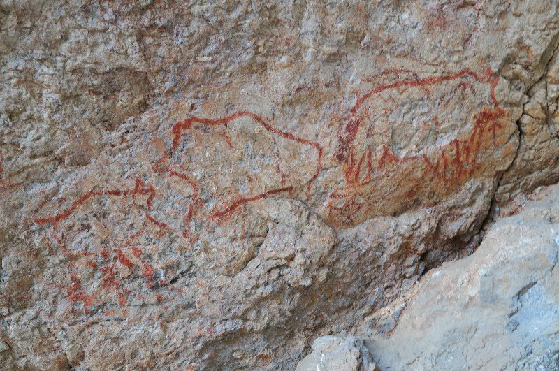 Neolithic cave paintings at Shakhty - near Murgab, Tajikistan