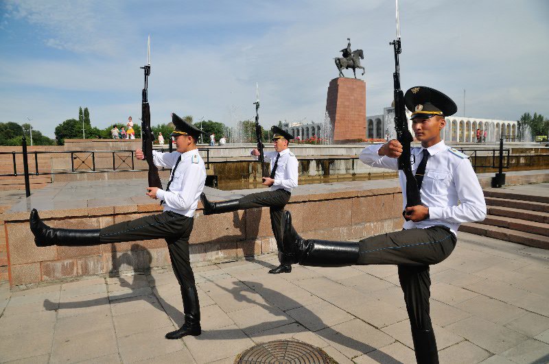 Changing of the Guard in Bishkek, Kyrgyzstan