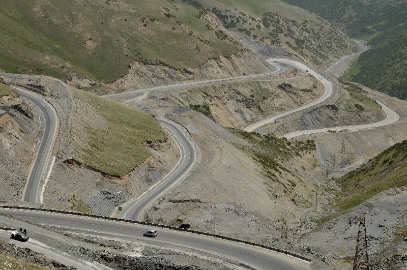 Winding roads in Kyrgyzstan
