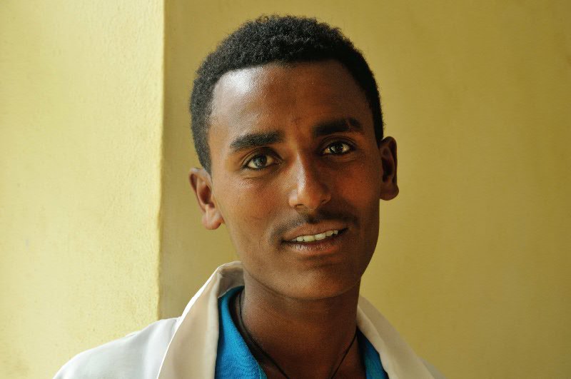 Friendly waiter in Hawzen - Tigray Region, Ethiopia