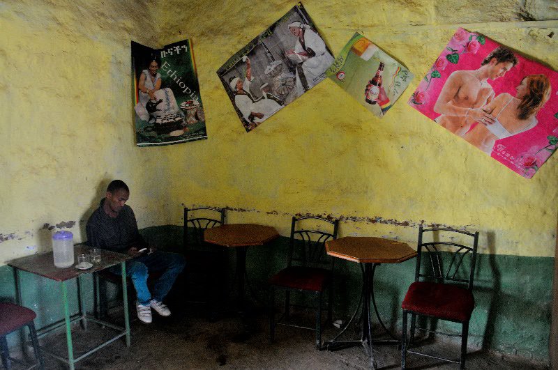 Mulugeta in a restaurant in Mergab - Tigray Region, Ethiopia