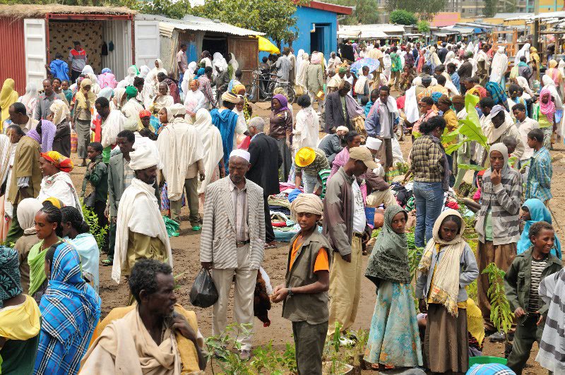 Bustling Axum market - Ethiopia