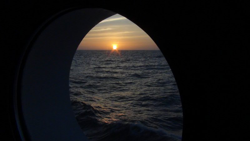 Sunset as viewed from my cabin - Atlantic Ocean