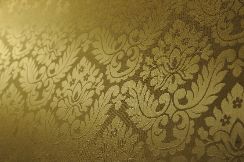 Silk wallpaper within Palace of the Parliament - Bucharest, Romania